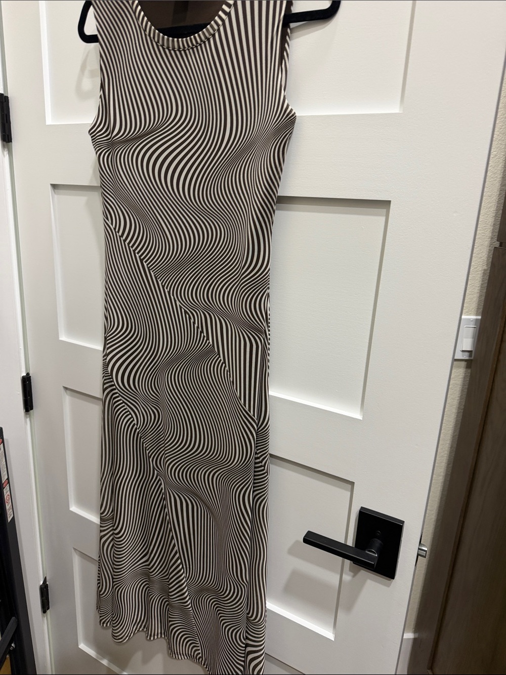 Sleeveless Brown and cream  Maxi Dress
